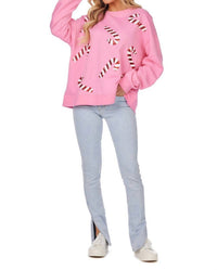 Mudpie - Holiday Candy Cane Sweatshirt