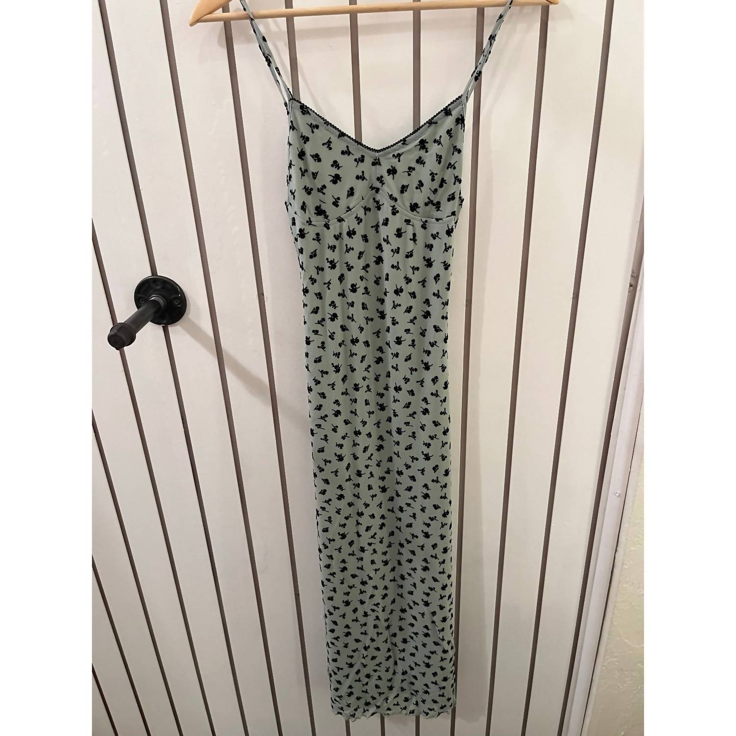 Motel Rocks Women's Midi Dress in sage flower black - women's dress - alternate view