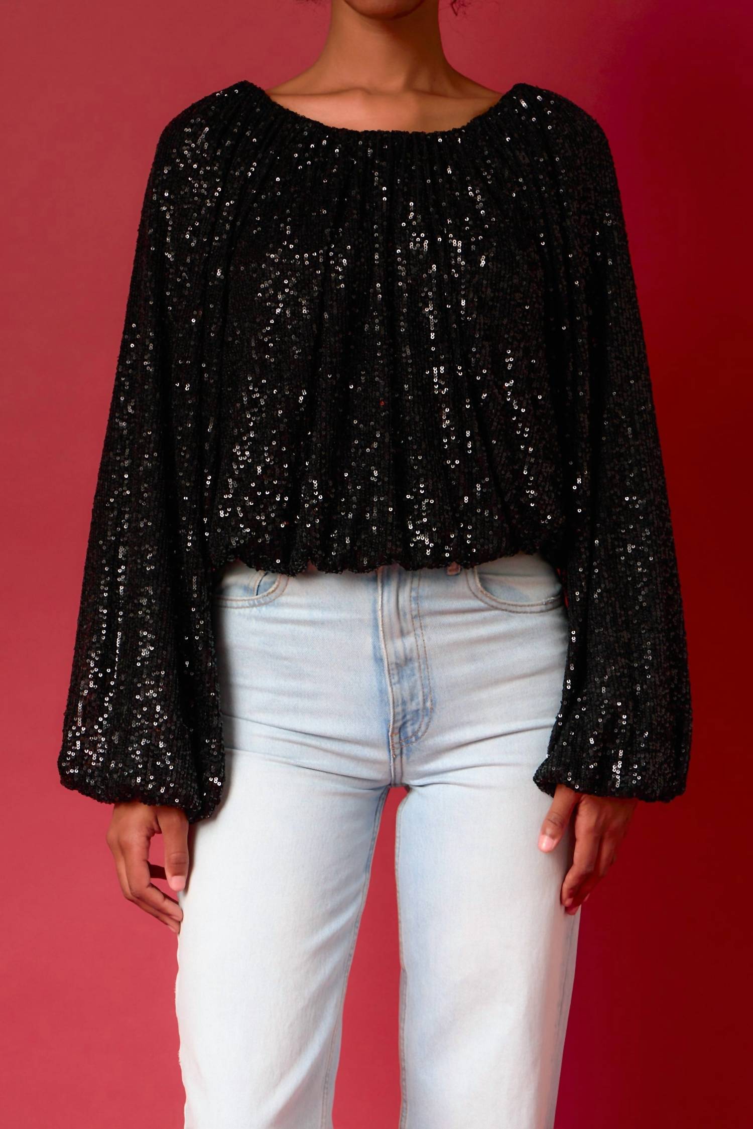 Endless Rose - Sequins Blouson Blouse