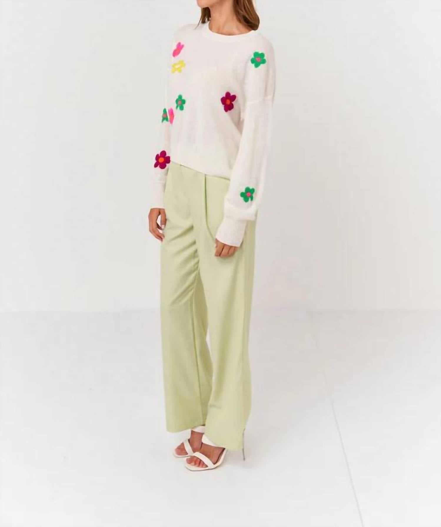 Brodie Cashmere - Polly Floral Crew Sweater