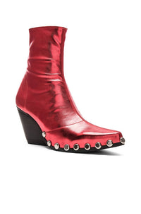 Jeffrey Campbell Women's Walton St Booties in red metallic silver - women's shoe - detail view