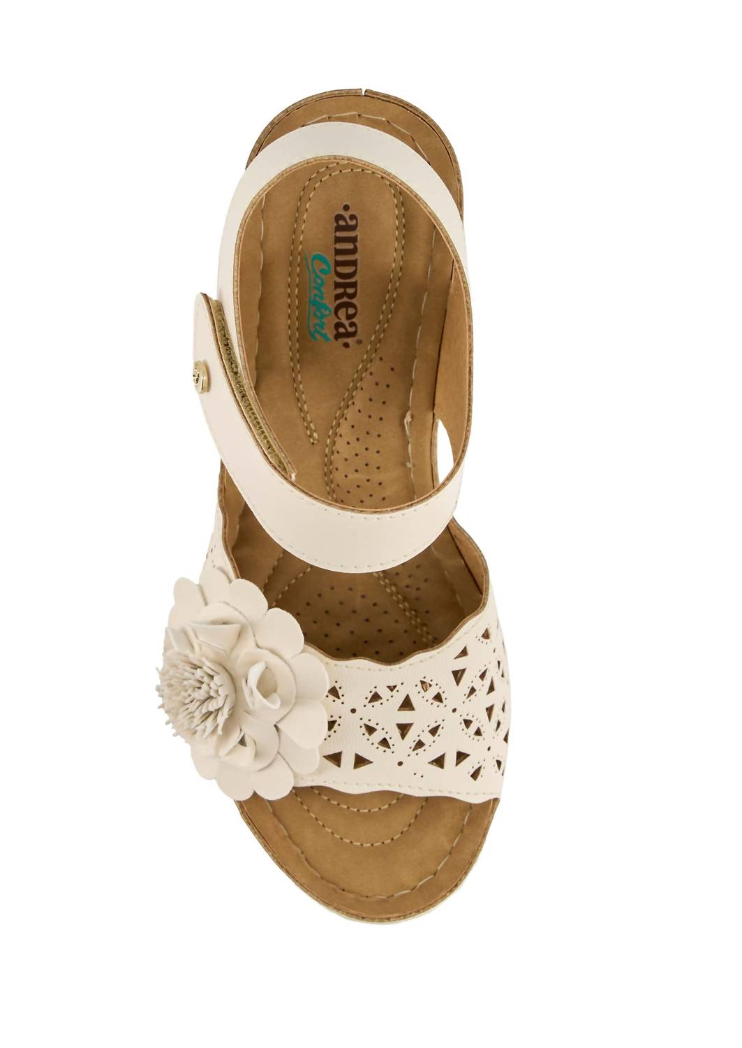 Andrea Women's Wedge Heel Sandal in bone - women's sandal - alternate view