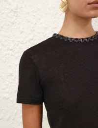 Zimmermann - Short Sleeve Embellished Tee