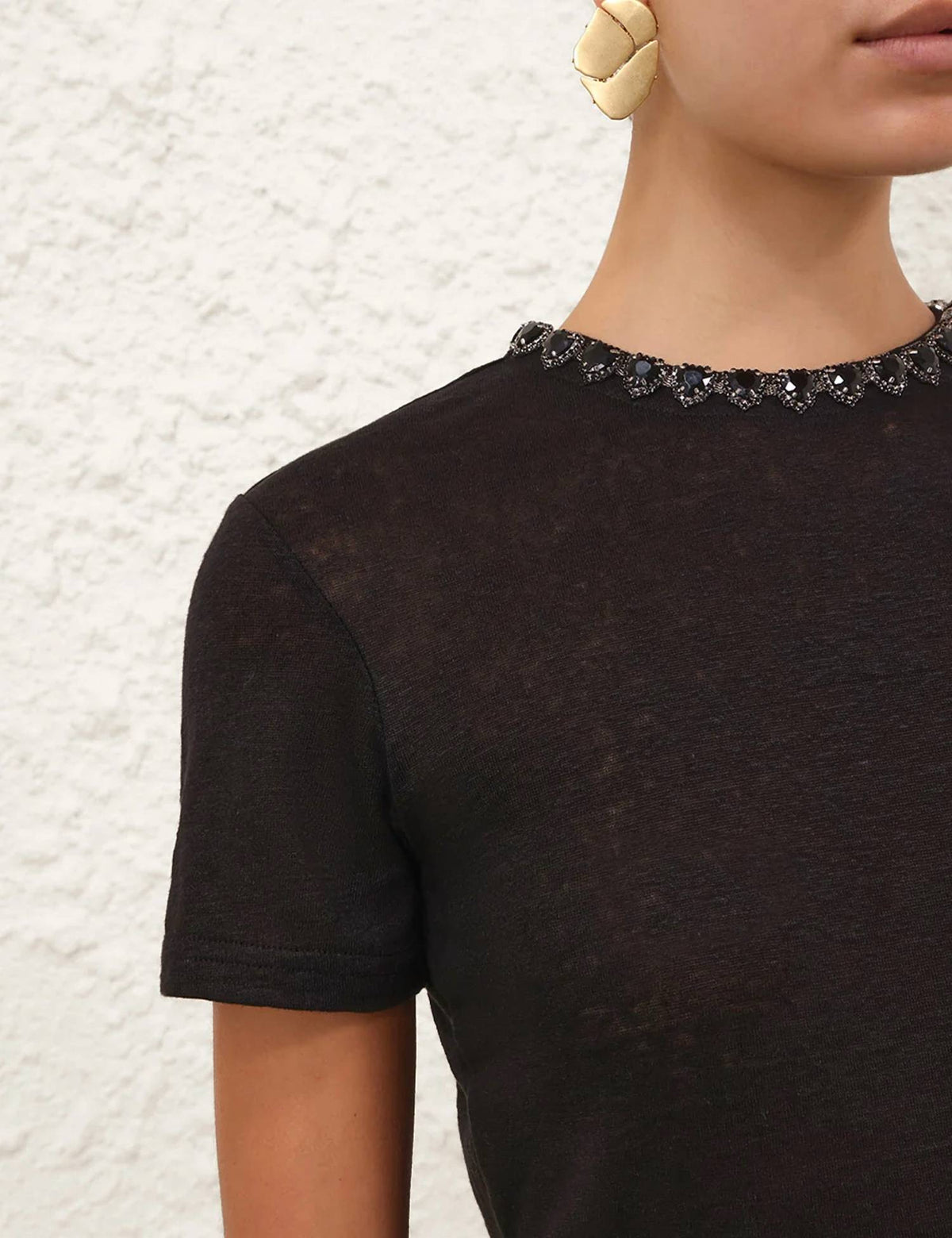 Zimmermann - Short Sleeve Embellished Tee