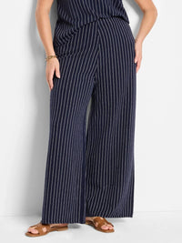 Nic + Zoe - Destination Stripe Wide Leg Knit Pant