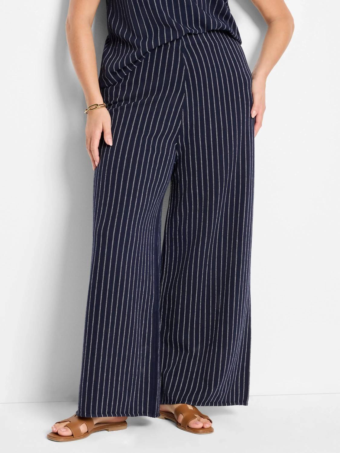 Nic + Zoe - Destination Stripe Wide Leg Knit Pant