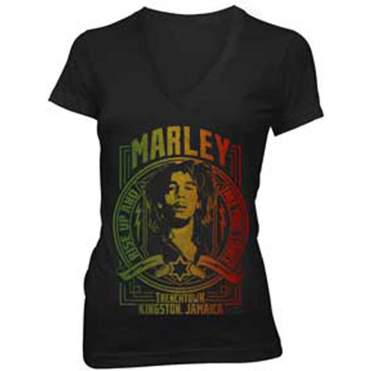 Bob Marley - Teen's Take Stance V-neck T-shirt