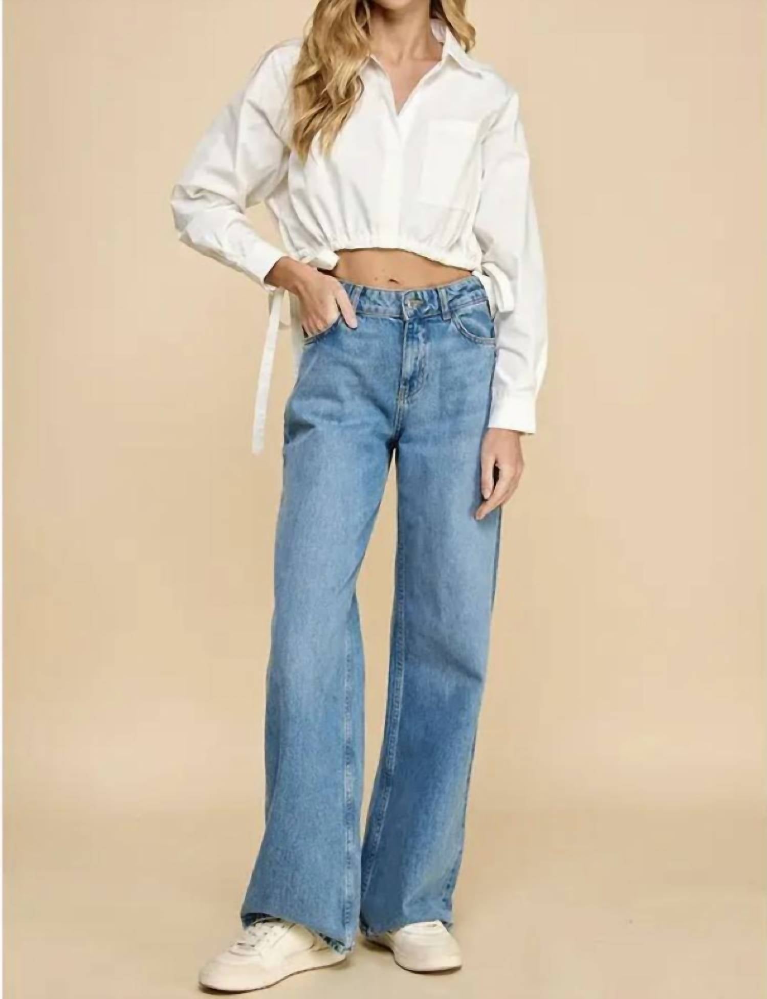Tcec - Long Sleeve Cropped Poplin Shirt