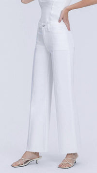 Vervet By Flying Monkey - High Rise Full Length Stacked Waistband Wide Leg Jeans