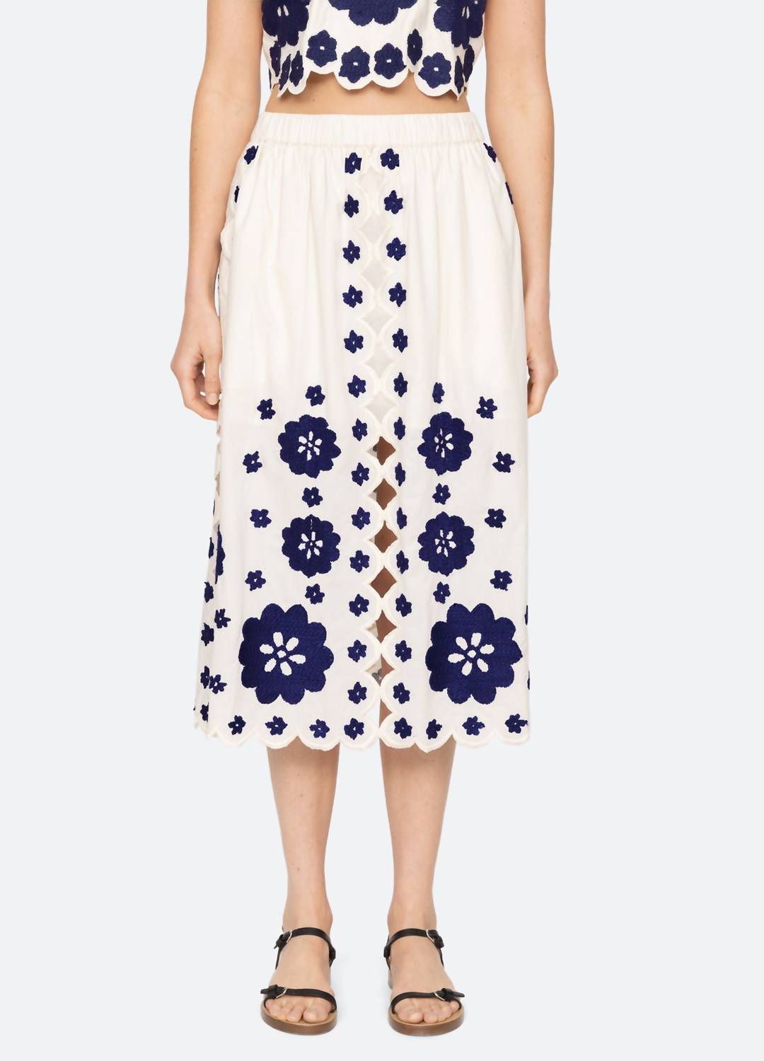 Sea - Catrine Applique Midi Skirt