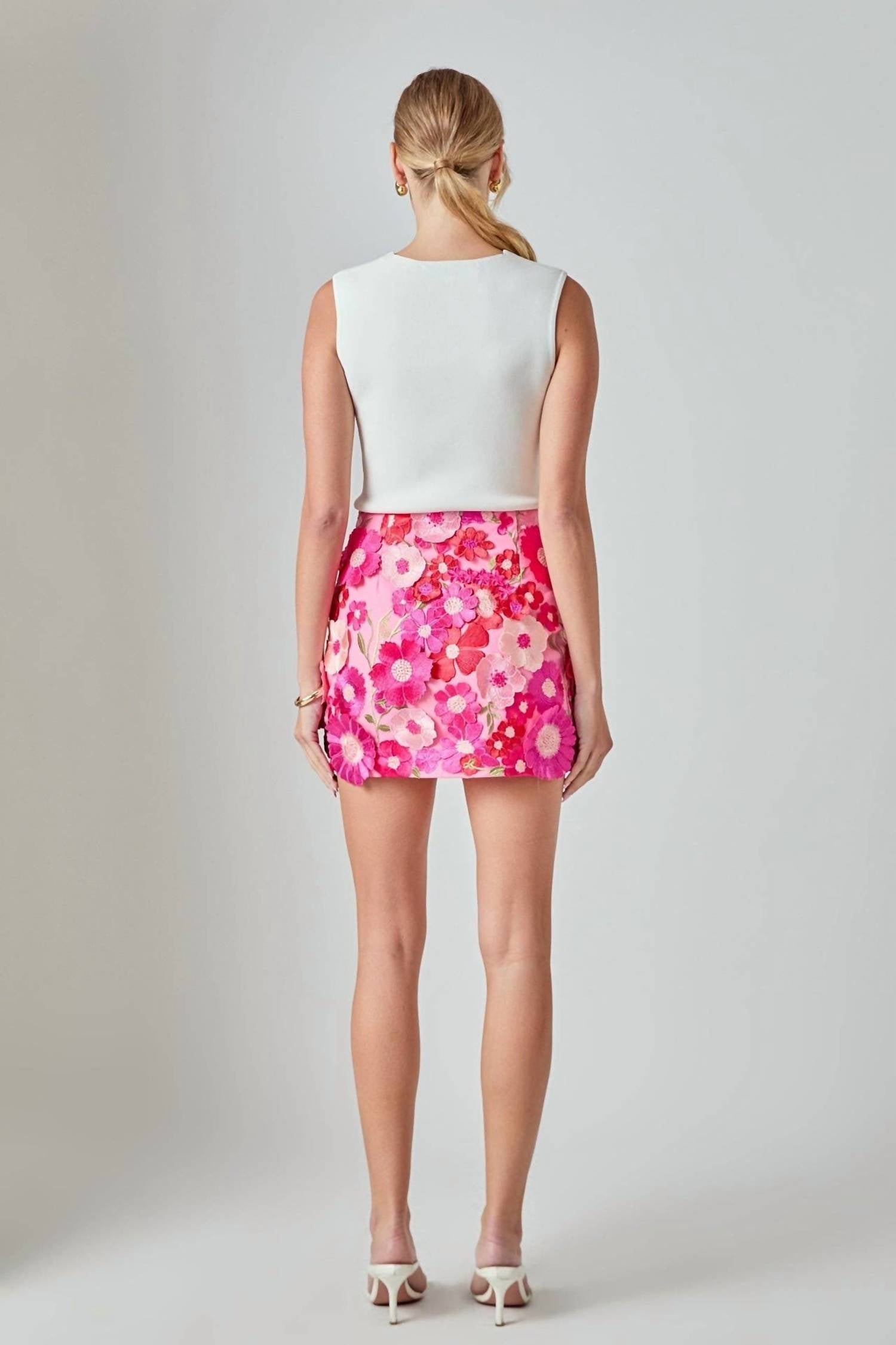 Endless Rose - Floral Embroidered Skirt