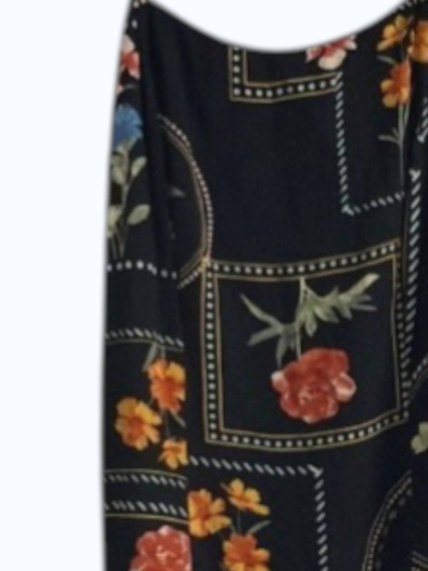 Illa Illa Women's Printed Button Down Back Midi Dress in black - women's dress - detail view