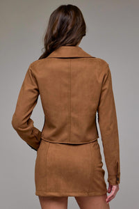 Hidden - Suede Shrunken Button-up Shirt