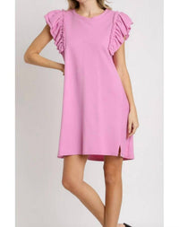 Umgee - Terry Ruffle Sleeve Dress
