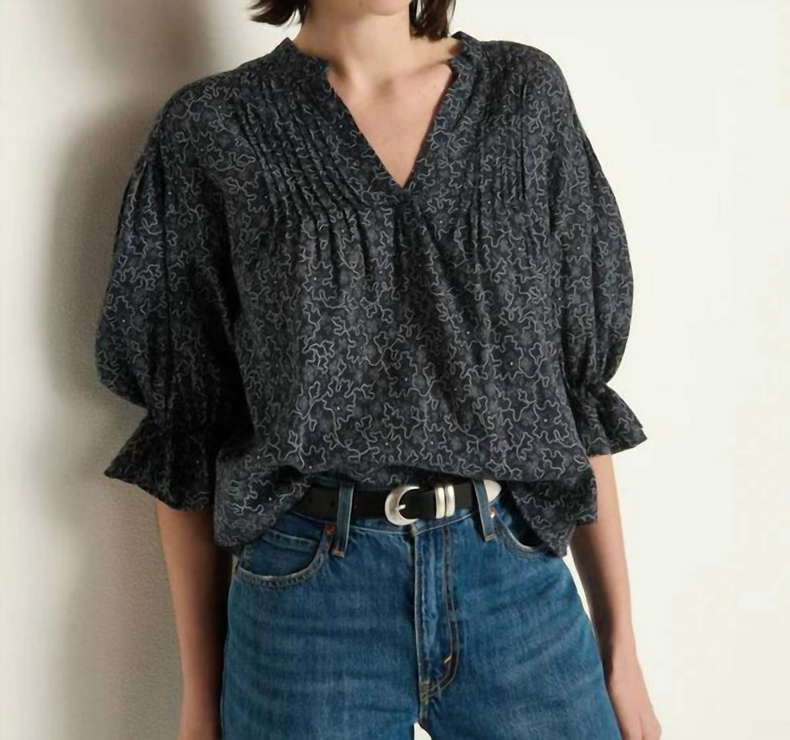 Nation LTD La Scarlet Pintuck Top in santa fe floral - women's blouse