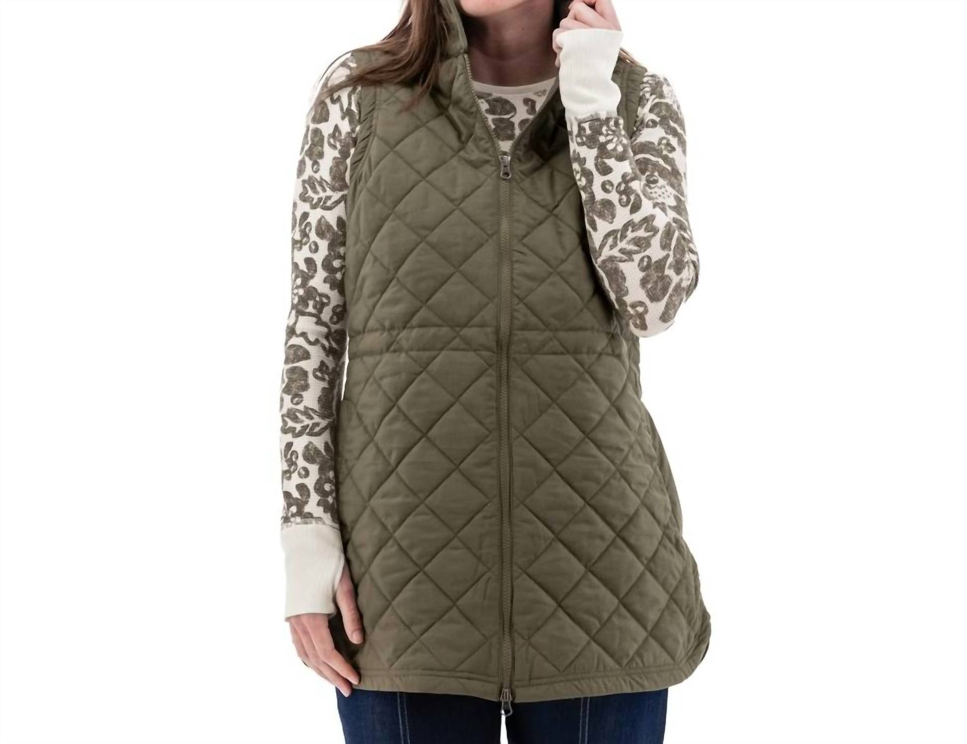 Aventura Flurry Quilted Vest in olive - women's jacket