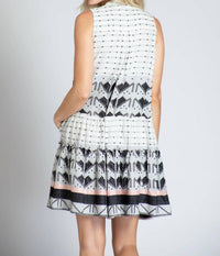 Apny - Sleeveless Pintuck Mini Dress