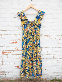 Skies Are Blue - Tiered And Tyed For Spring Midi Dress