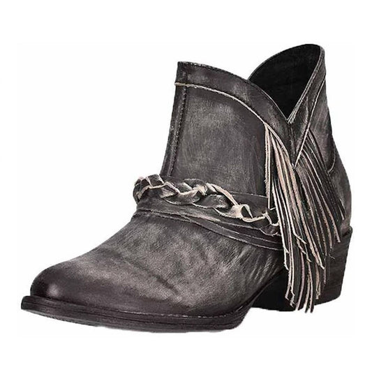 Corral - Women's Zipper & Woven Round Toe Bootie