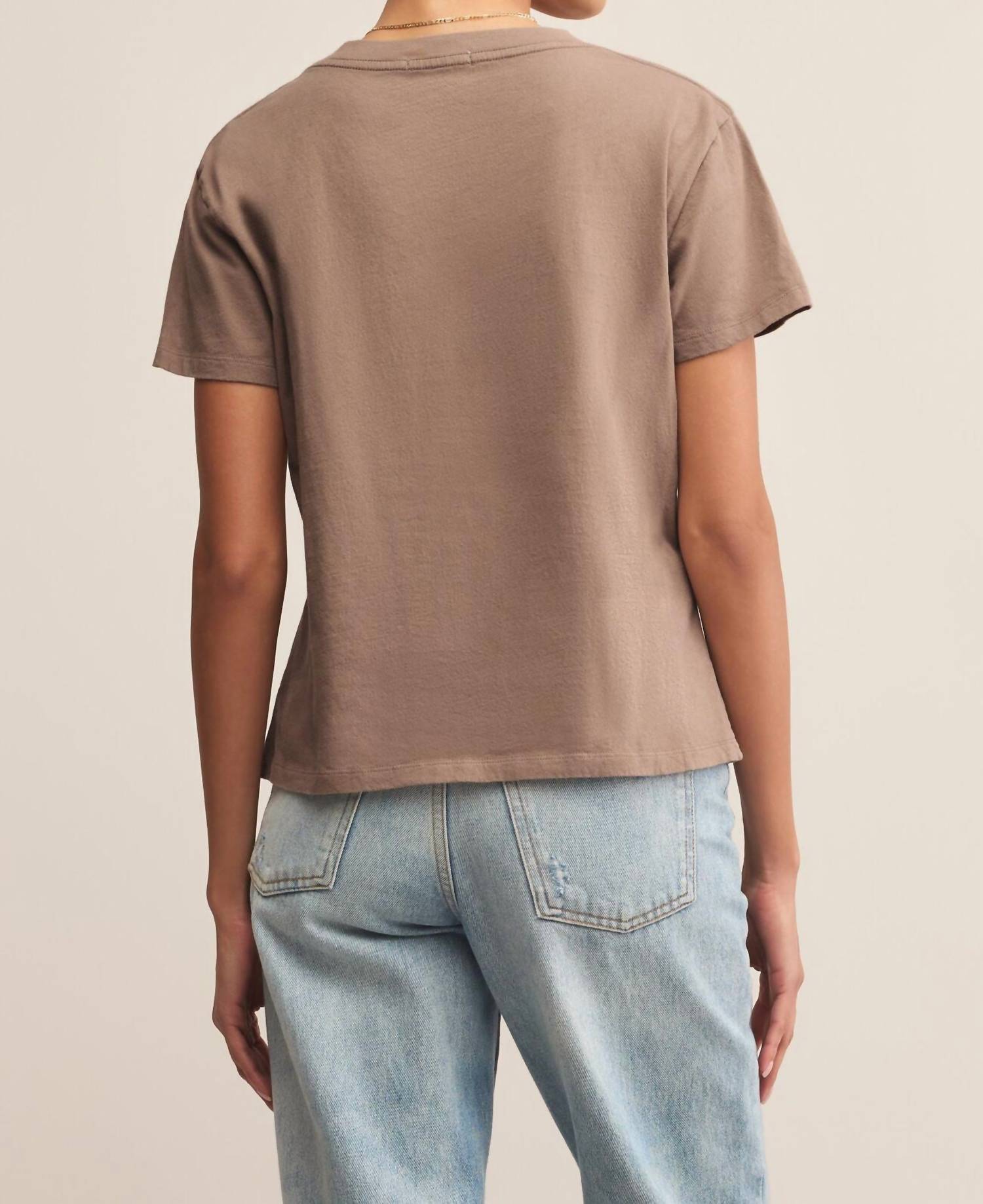 Z Supply Weekdays V-neck Tee in smokey - women's t-shirt - alternate view
