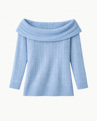 Minnie Rose - Cashmere Pointelle Off Shoulder Top