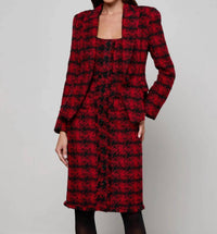 L'Agence Kaisley Blazer in red black houndstooth - women's jacket