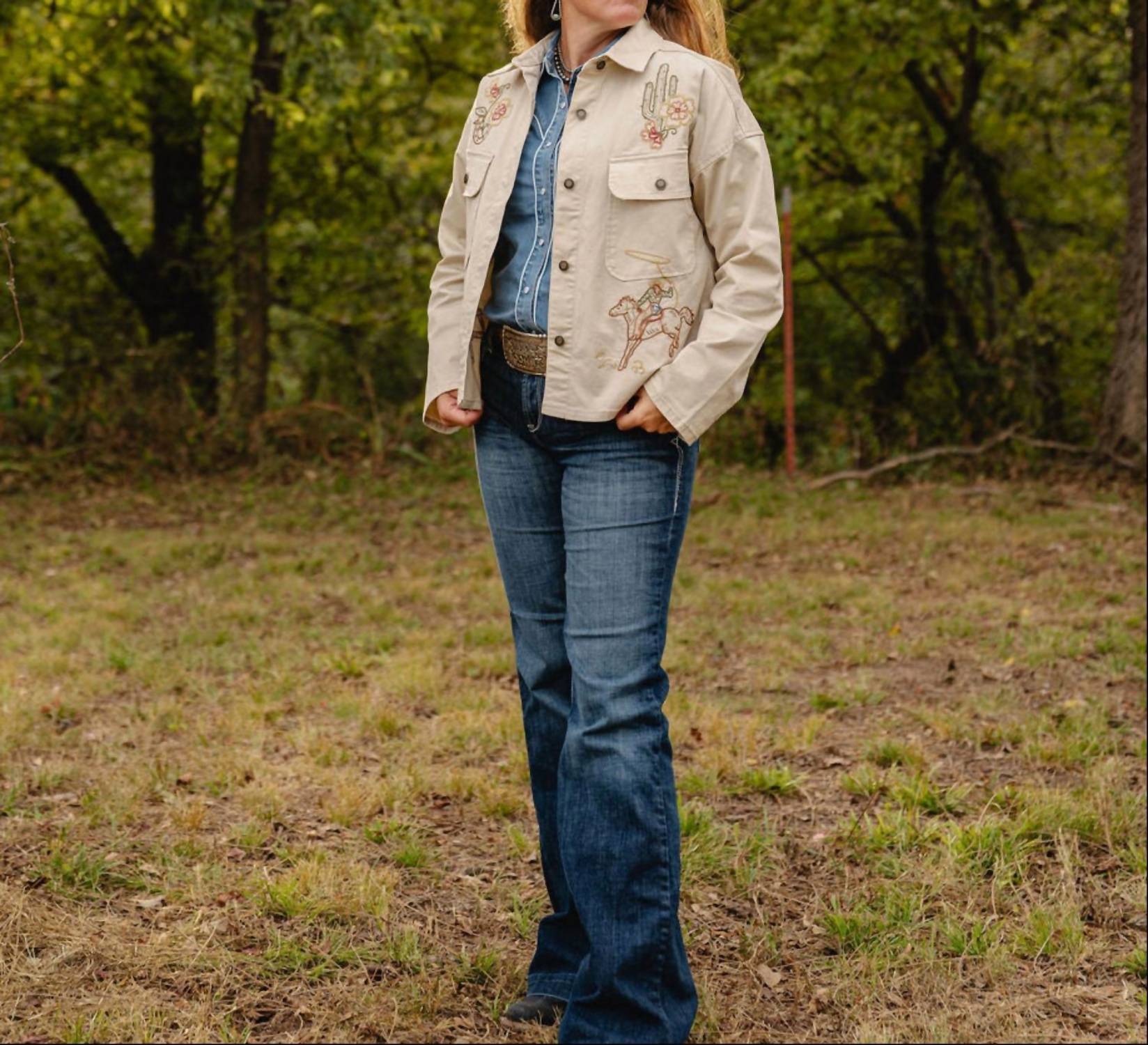 Stetson Rodeo Days Embroidered Jacket in beige - women's jacket - view 6