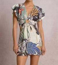 Elan - Women's V-Neckline Mini Dress