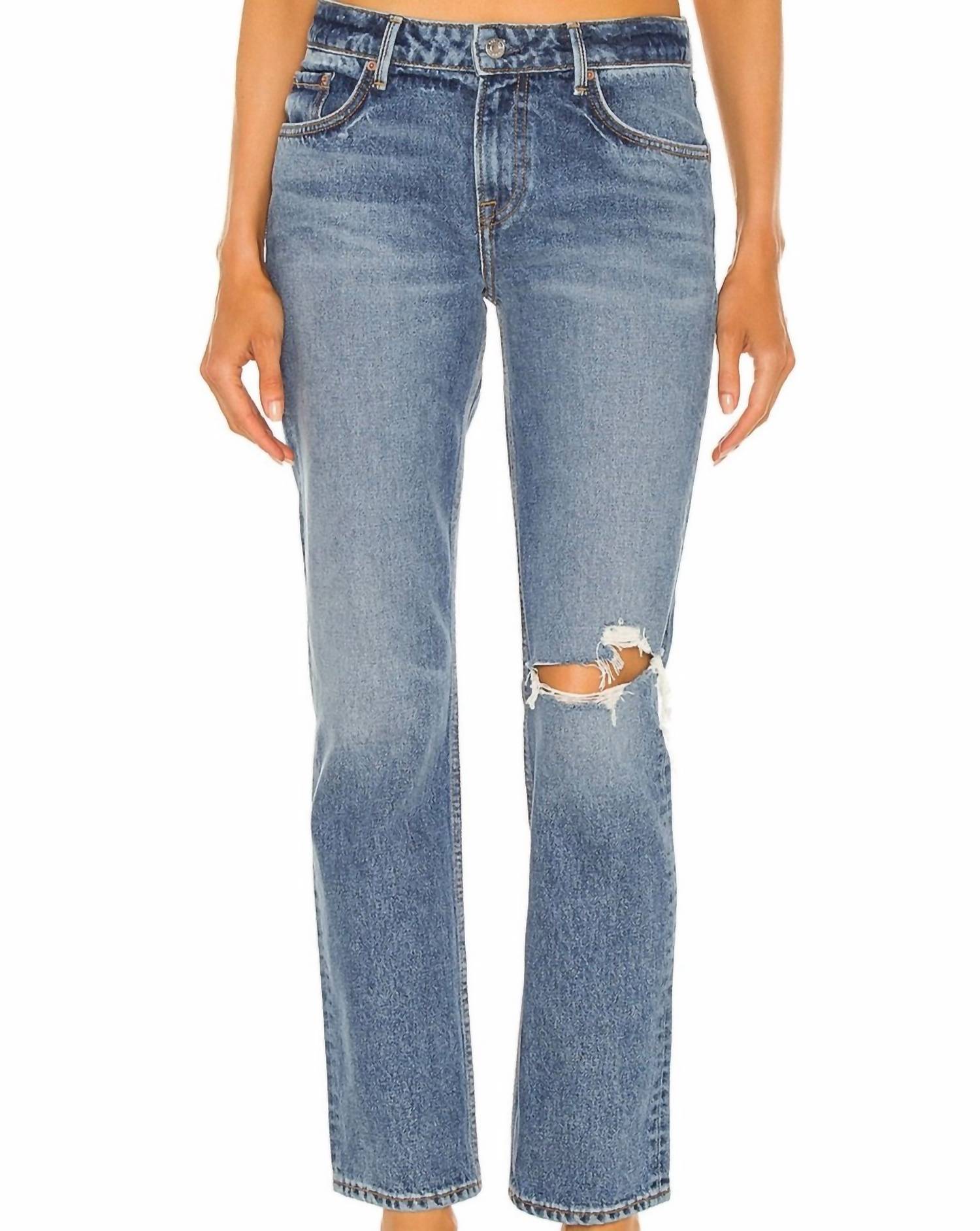 GRLFRND Women's Kate Low Rise Slim Crop Jean in hidden hills - women's pants