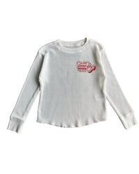 ROWDY SPROUT Kid's Beach Boys Holiday Thermal Top in white - kids' long sleeve top - detail view