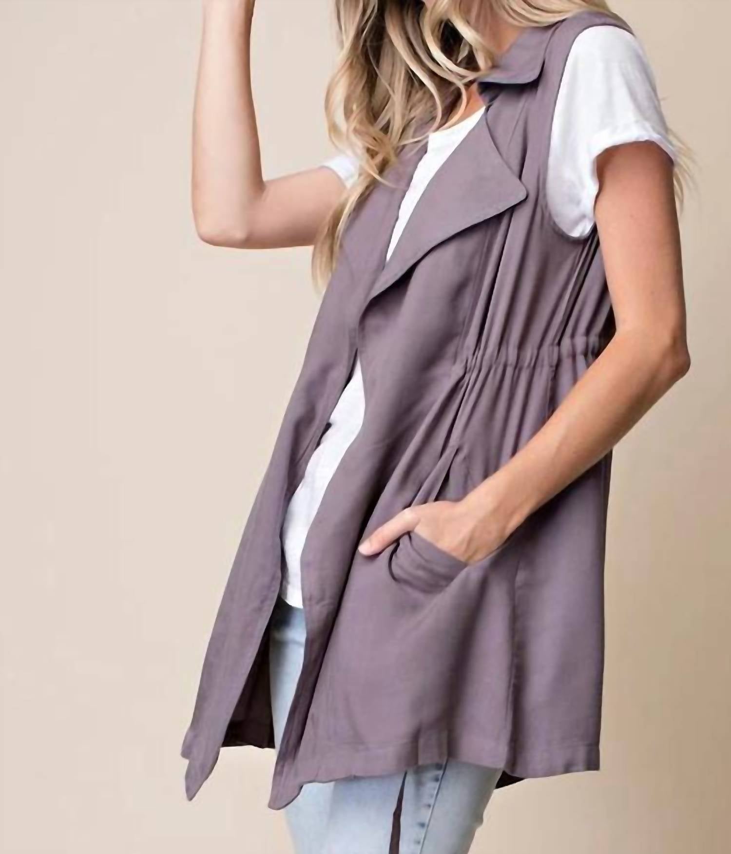 Entro - Trench Dropped Lapel Vest