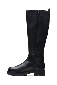 Clarks Women's Orianna Long Knee High Boot in black leather - women's shoe - view 4