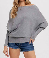 Bluivy - One Shoulder Pullover Sweater