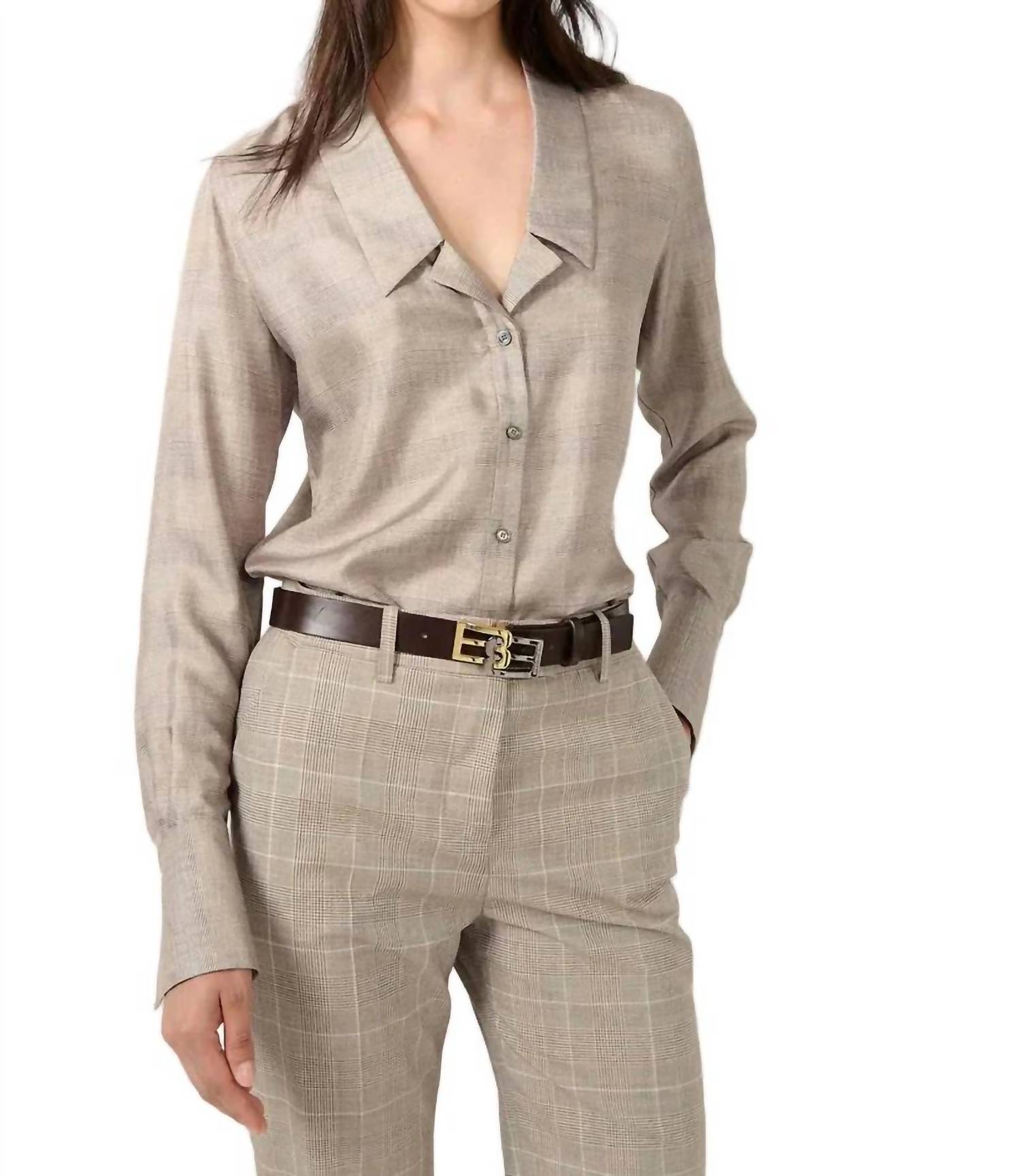 Barbara Bui - Prince of Wales printed silk shirt