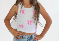Flowers By Zoe - Girl's Printed New Bow Tank Top