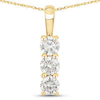 Diana M Jewels Women's Round Lab-grown Diamond Pendant Necklace (0.75 Ct) - Delicate in 14k yellow gold - women's jewelry