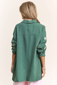 J.Nna - Daisy Gauze Embroidered Top