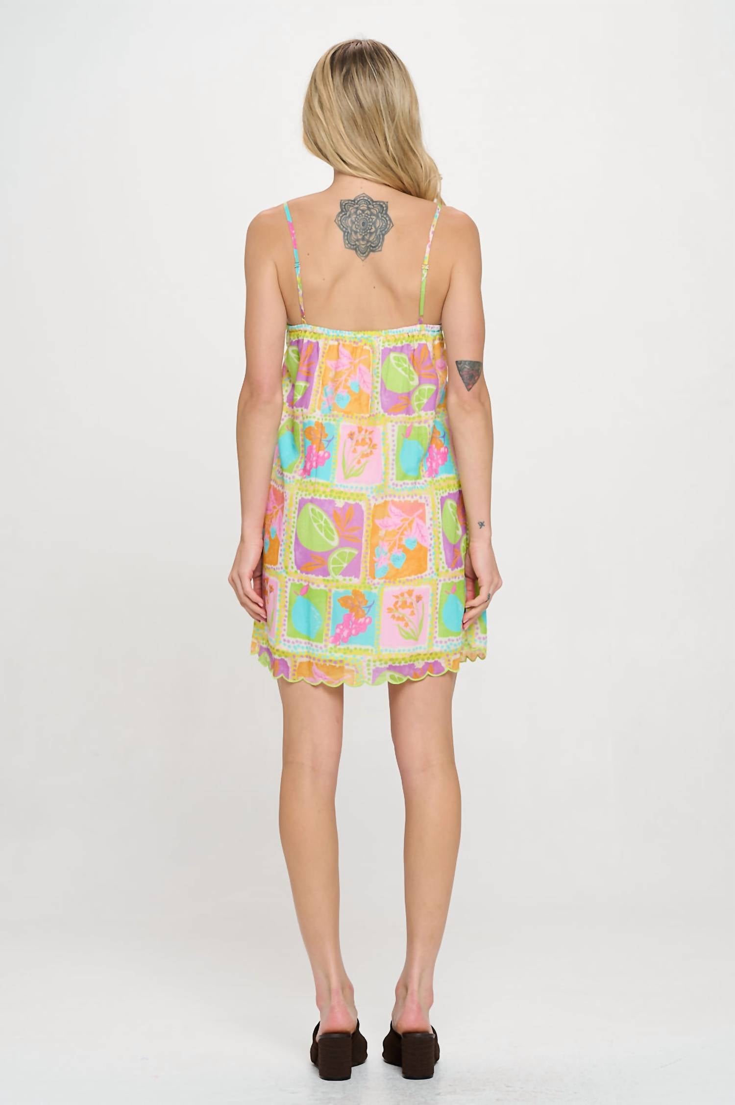 Meet Me in Santorini Athena Scalloped Detailed Dress in santorini athena scalloped detailed dress in multi - women's dress - alternate view