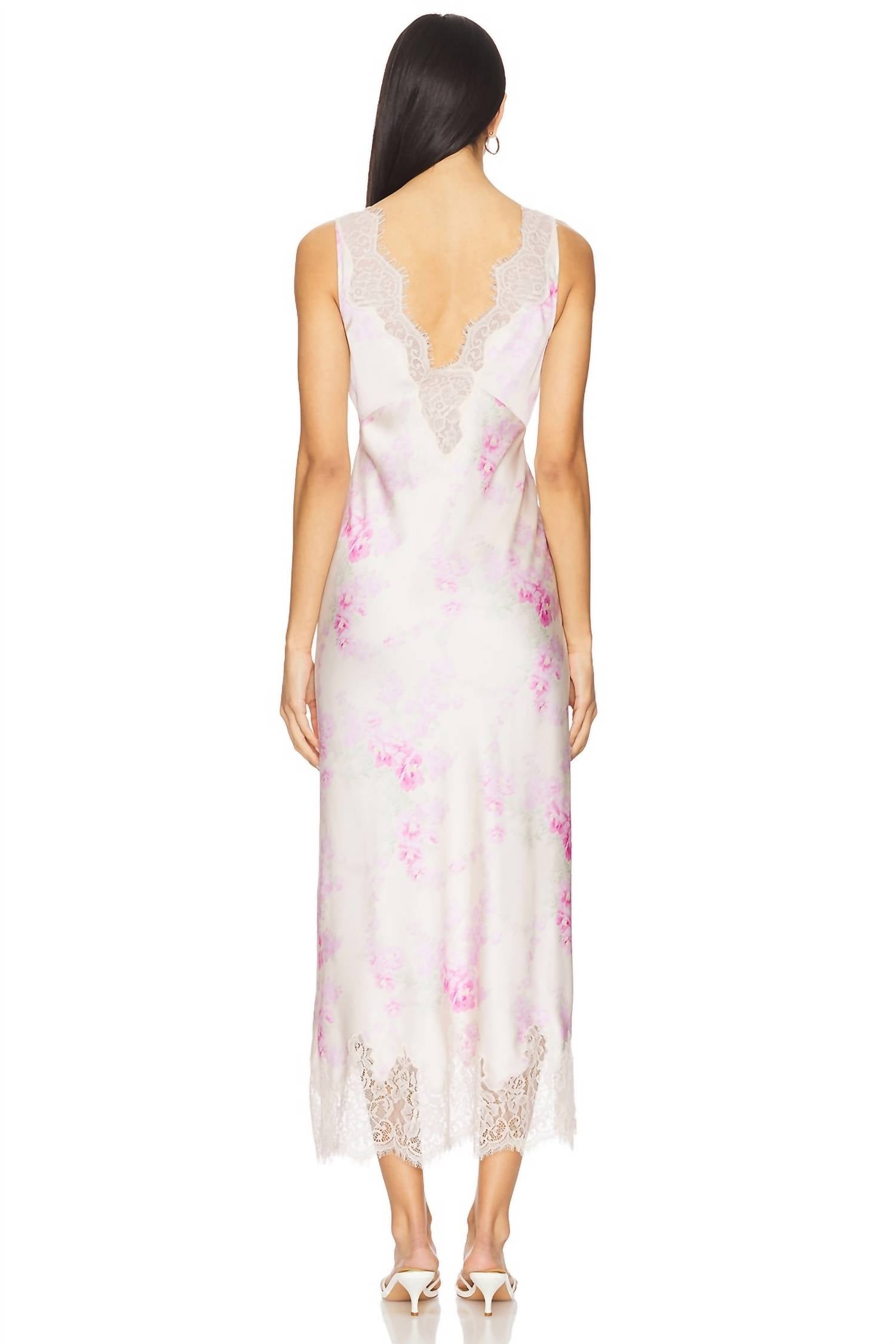 LoveShackFancy Serene Lace Dress in vanilla sorbet - women's dress - detail view