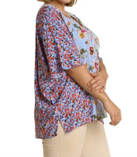 Umgee - Mixed Floral Print Top -plus
