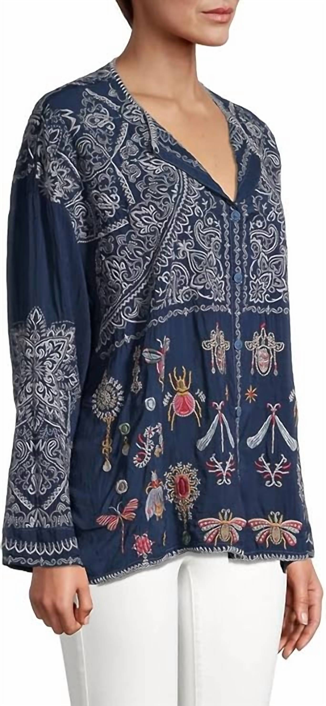 Johnny Was - Renenutet Long Sleeve Blouse