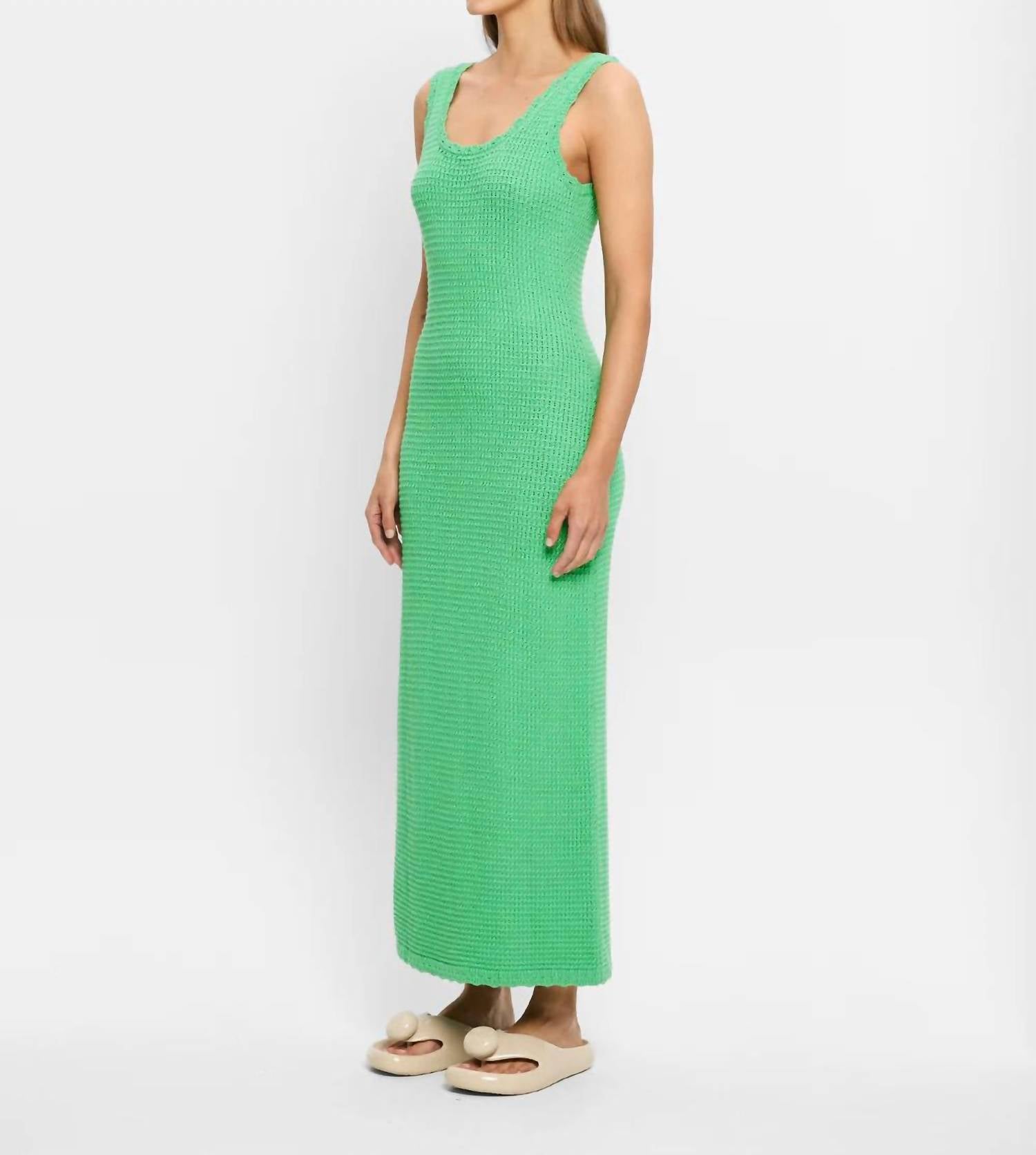 KIVARI Martina Maxi Knit Dress in green - women's dress - alternate view