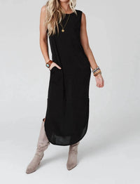 Three Bird Nest - Cassie Sleeveless Pocket Slinky Maxi Dress