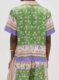 Misa Los Angeles Solange Top in matcha love - women's t-shirt - detail view