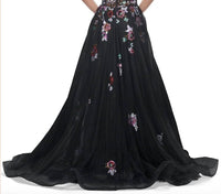 La Femme - Lace Floral Sequin Gown