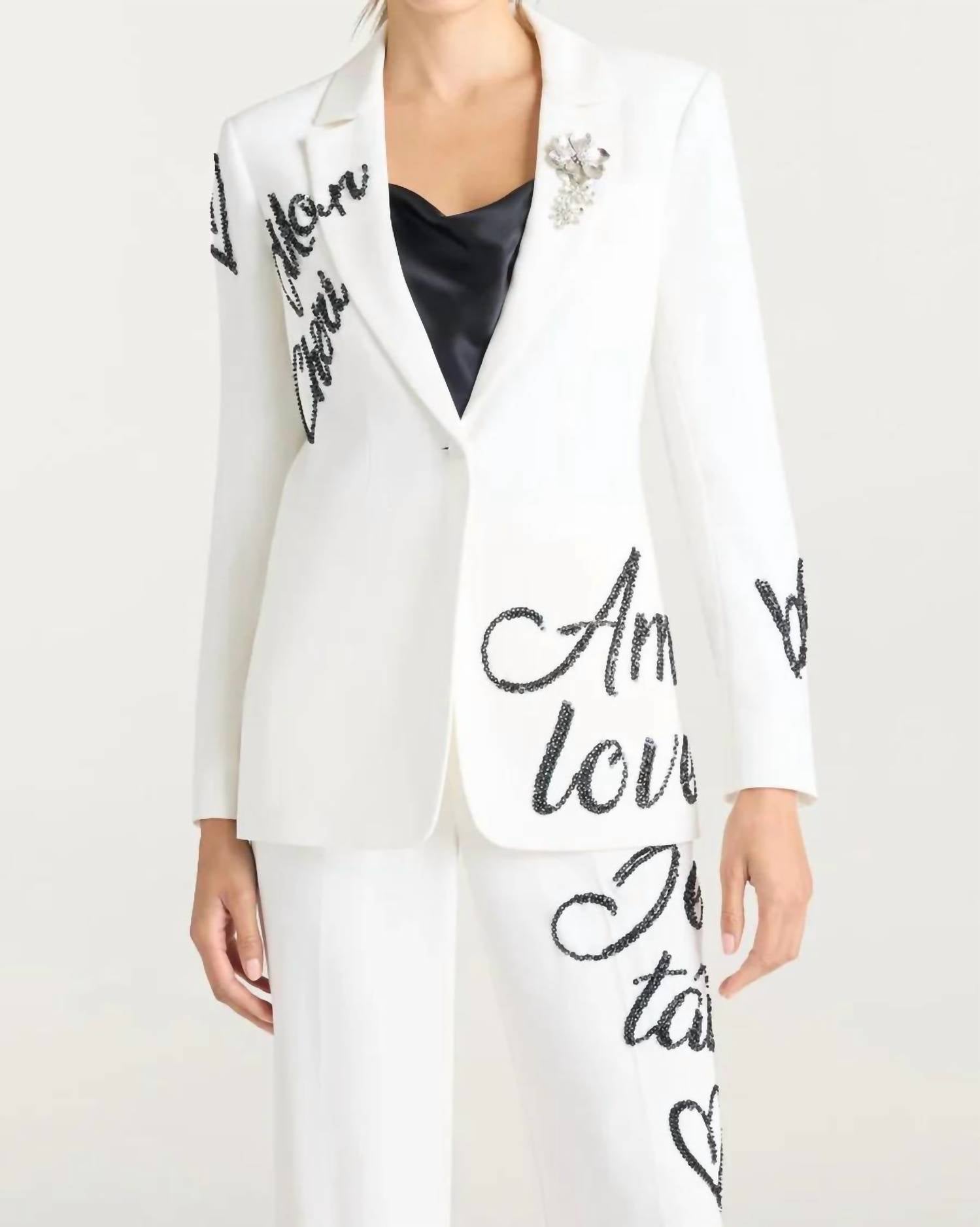Cinq A Sept - Crushed Sequin Loveletter Karlie Blazer