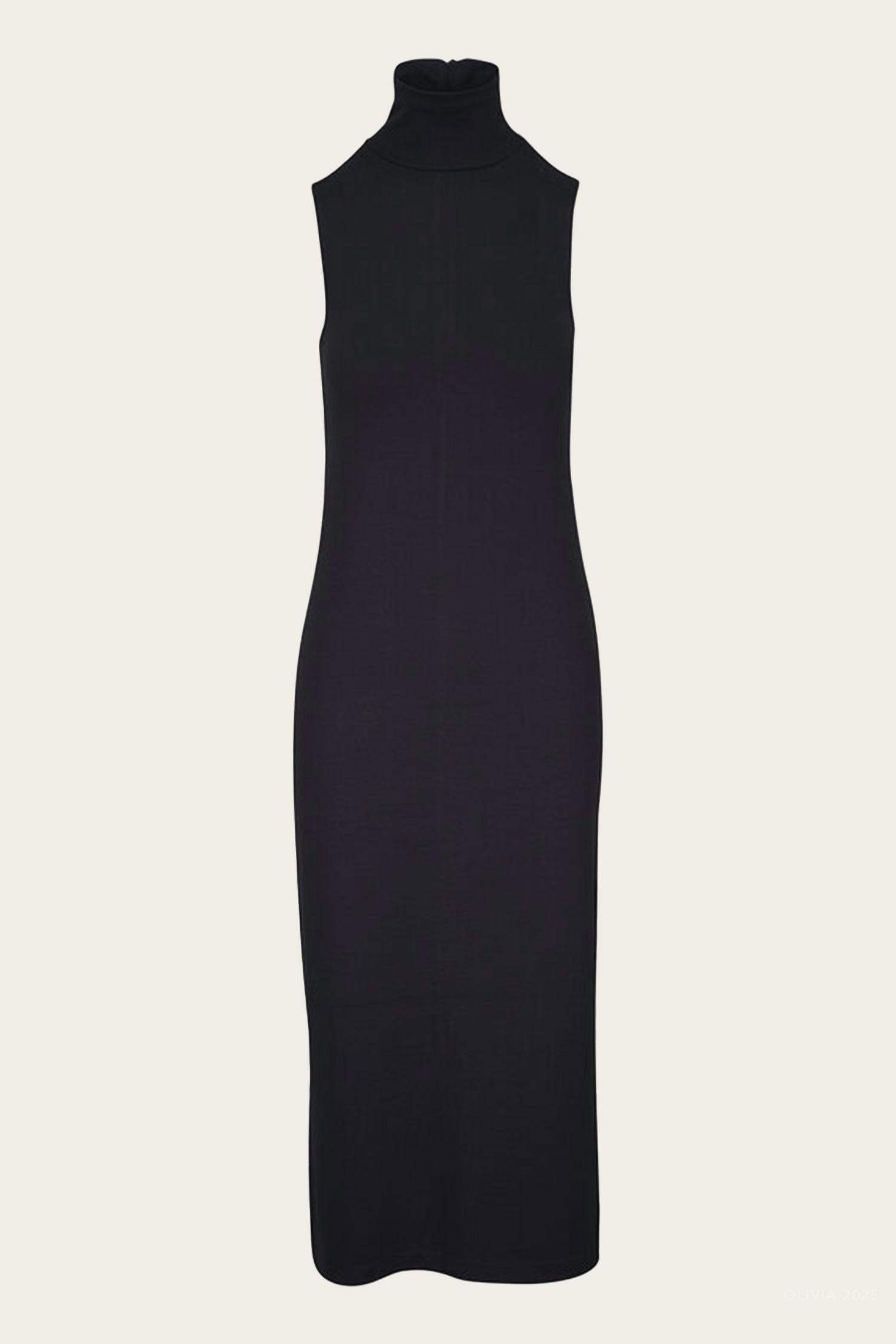 Vince - Side-slit Sleeveless Turtleneck Dress