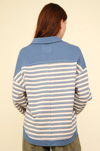 Very J - Striped Henley Pullover