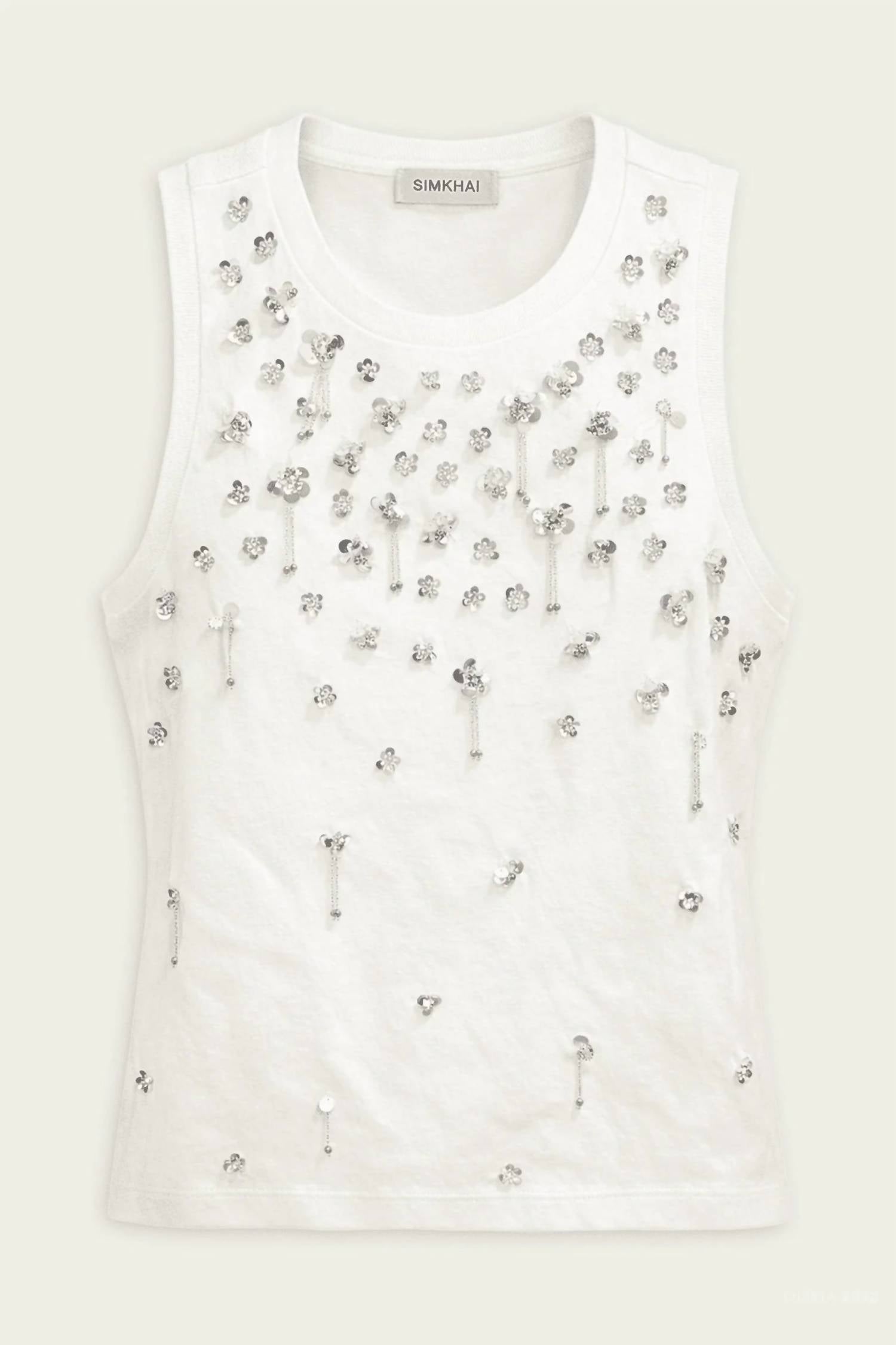 SIMKHAI Alistair Tank Top in white - women's tank top - view 4