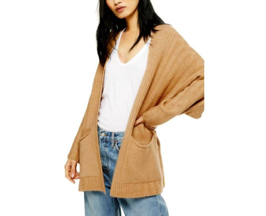 Topshop - Open Front Knit Oversized Sweater Cardigan